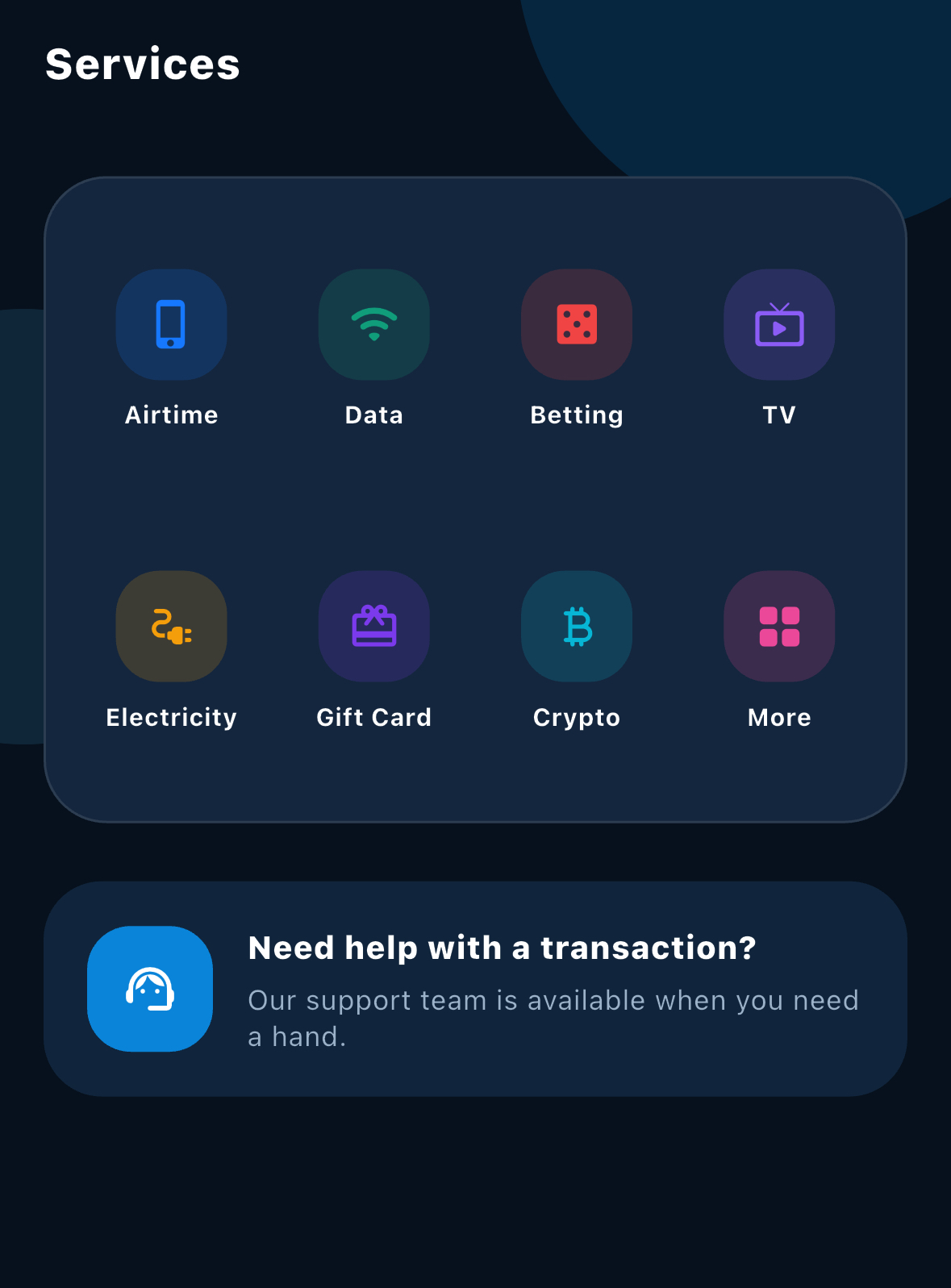 FluxDerive services screen preview